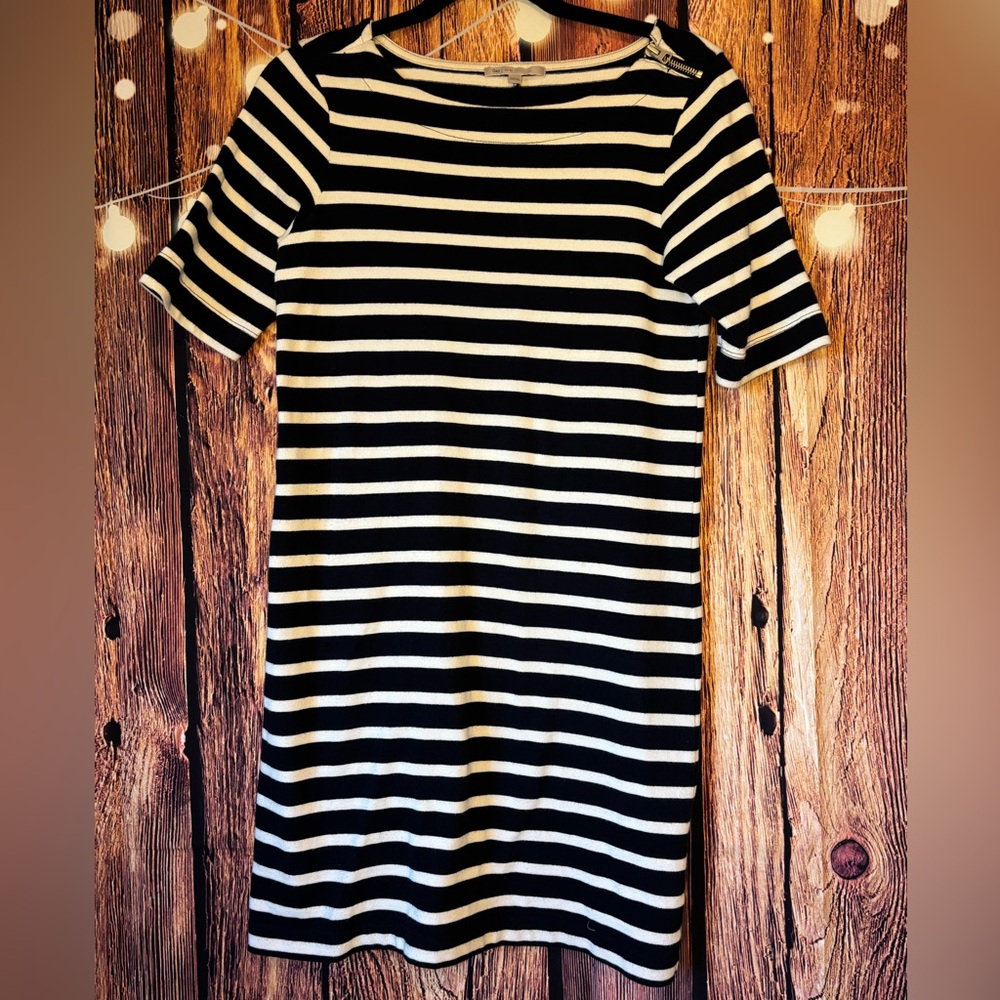 GAP Navy and White 100% Cotton Striped Mini Dress